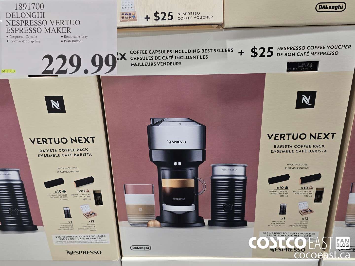1891700 DELONGHI NESPRESSO VERTUO ESPRESSO MAKER $229.99
