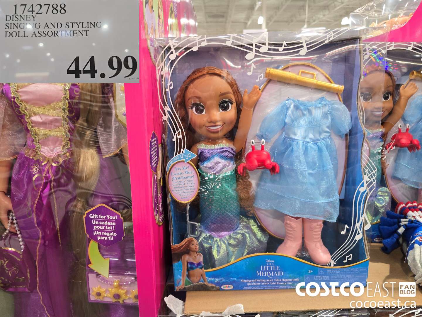 1742788 DISNEY SINGING AND STYLING DOLL ASSORTMENT $44.99