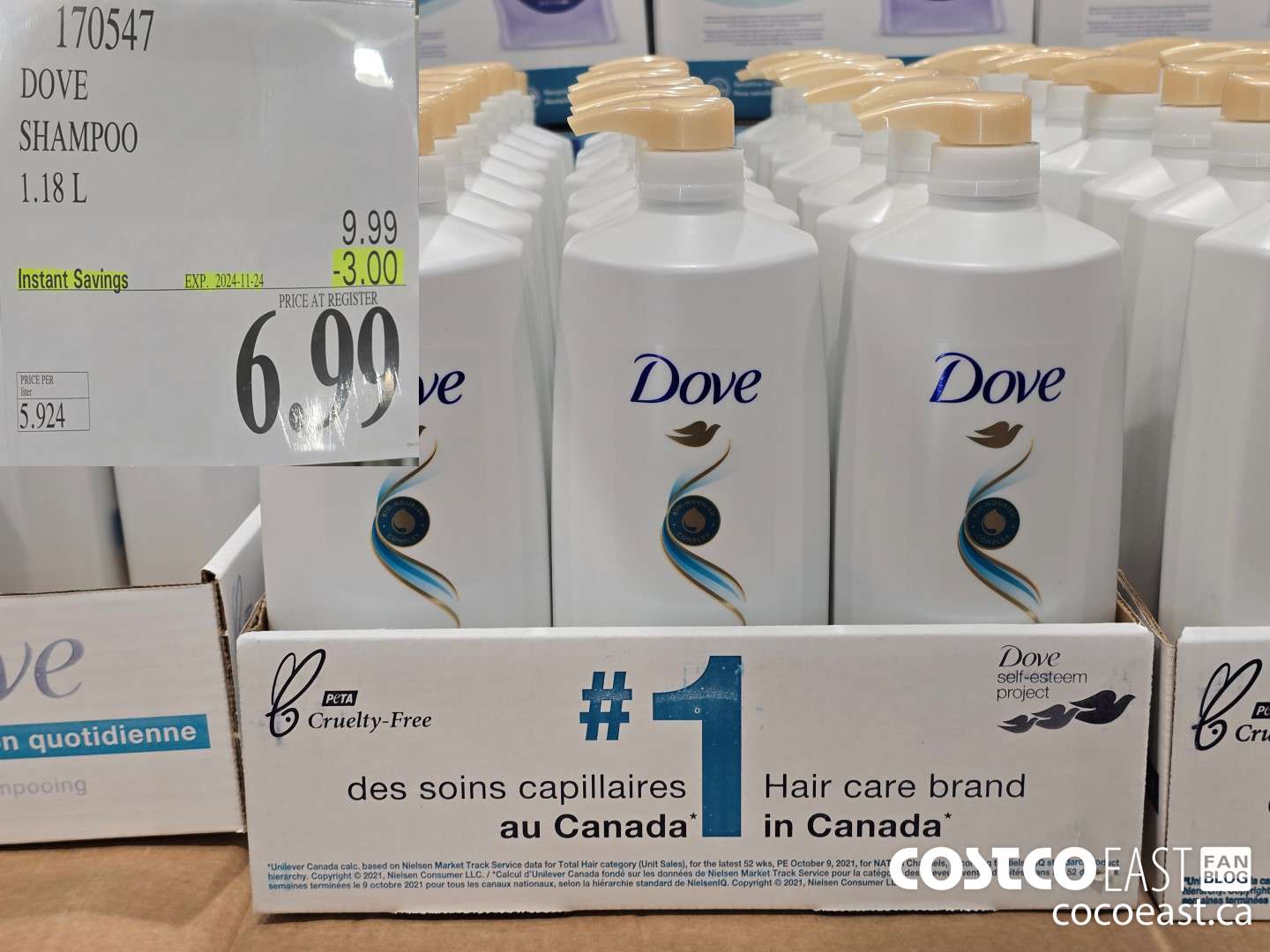 170547 DOVE SHAMPOO 1.18 L ($3.00 INSTANT SAVINGS EXPIRES ON 2024-11-24) $6.99