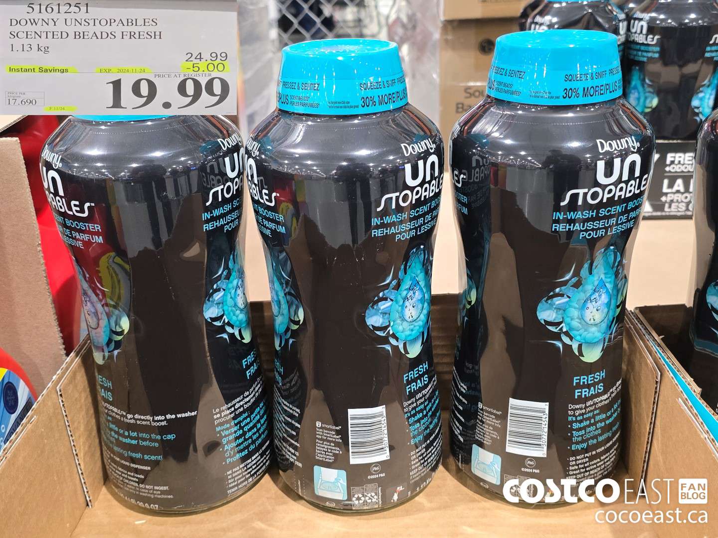 5161251 DOWNY UNSTOPABLES SCENTED BEADS FRESH 1.31 KG ($5.00 INSTANT SAVINGS EXPIRES ON 2024-11-24) $19.99