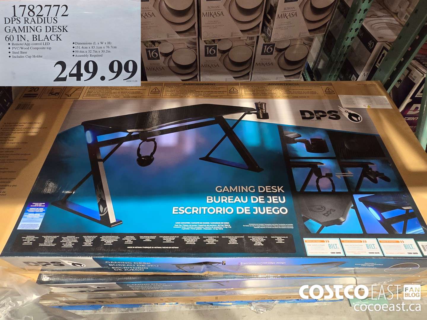 1782772 DPS RADIUS GAMING DESK 60 IN, BLACK $249.99