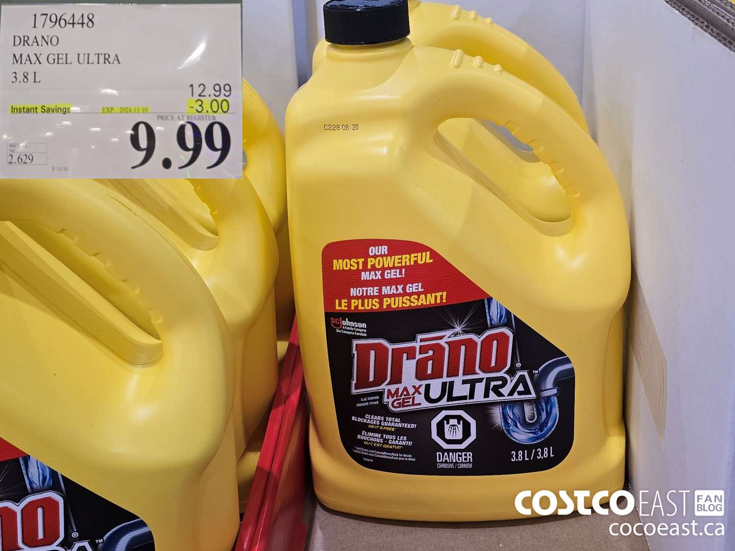 1796448 DRANO MAX GEL ULTRA 3.8L ($3.00 INSTANT SAVINGS EXPIRES ON 2024-11-10) $9.99