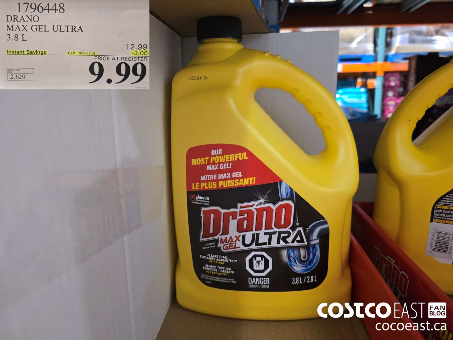 1796448 DRANO MAX GEL ULTRA 3.8L ($3.00 INSTANT SAVINGS EXPIRES ON 2024-12-08) $9.99