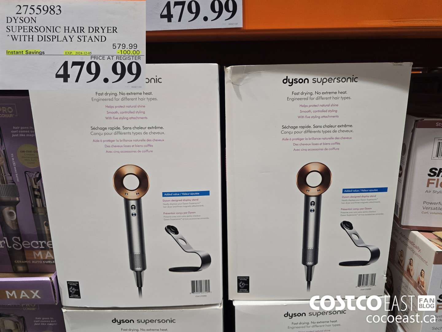 2755983 DYSON SUPERSONIC HAIR DRYER WITH DISPLAY STAND ($100.00 INSTANT SAVINGS EXPIRES ON 2024-12-05) $479.99