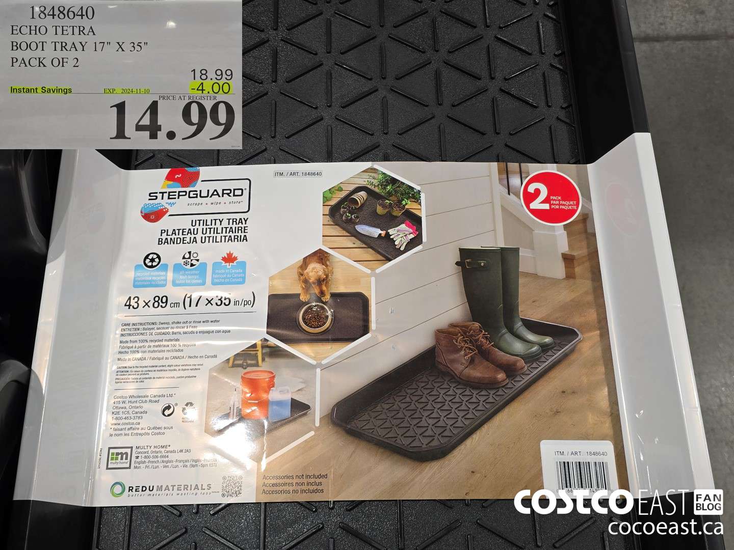 1848640 ECHO TETRA BOOT TRAY 17