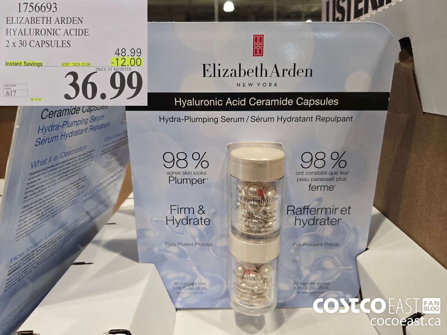 1756693 ELIZABETH ARDEN HYALURONIC ACID 2 x 30 CAPSULES ($12.00 INSTANT SAVINGS EXPIRES ON 2024-12-08) $36.99