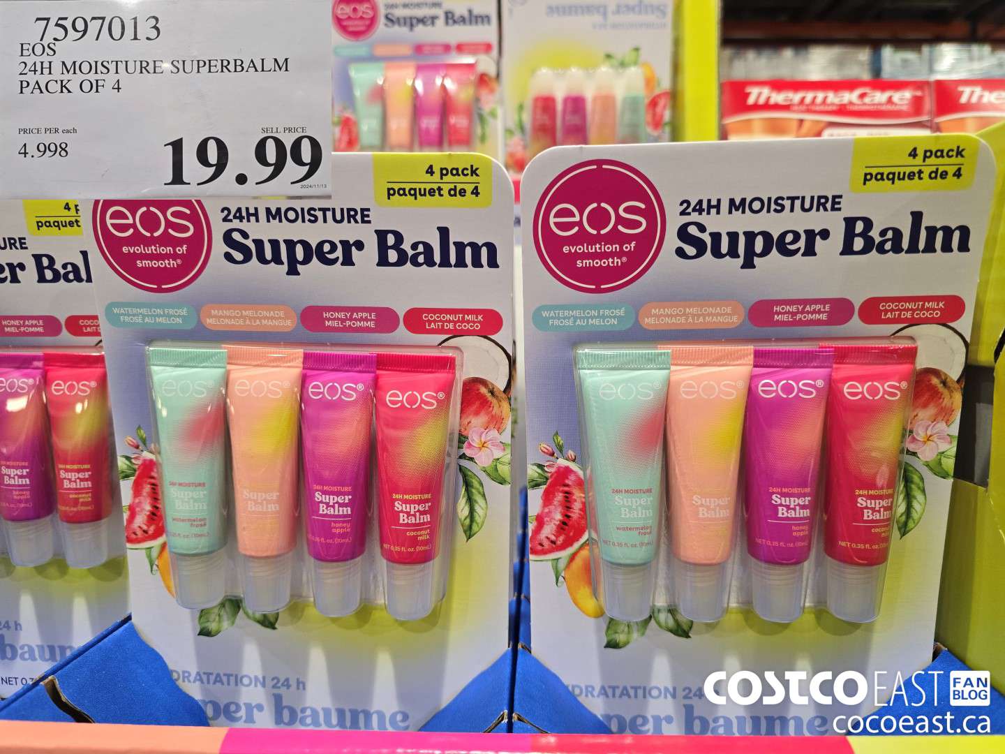 7597013 EOS 24H MOISTURE SUPERBALM PACK OF 4 $19.99