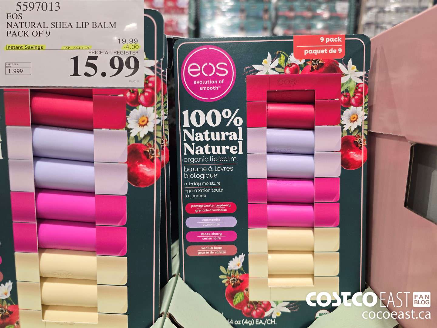 5597013 EOS NATURAL SHEA LIP BALM PACK OF 9 ($4.00 INSTANT SAVINGS EXPIRES ON 2024-11-24) $15.99