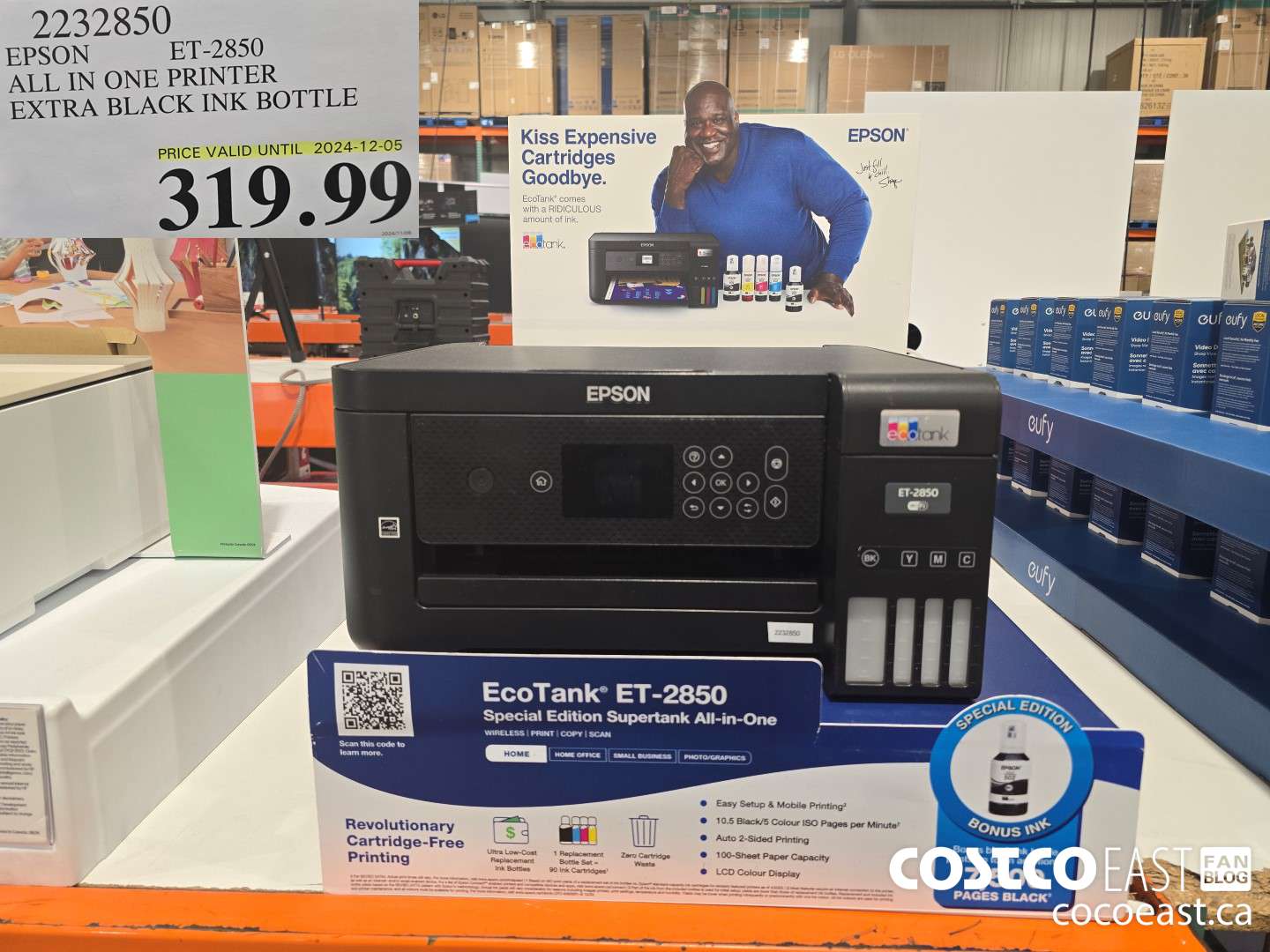2232850 EPSON ET-2850 ALL IN ONE PRINTER EXTRA BLACK INK BOTTLE $319.99