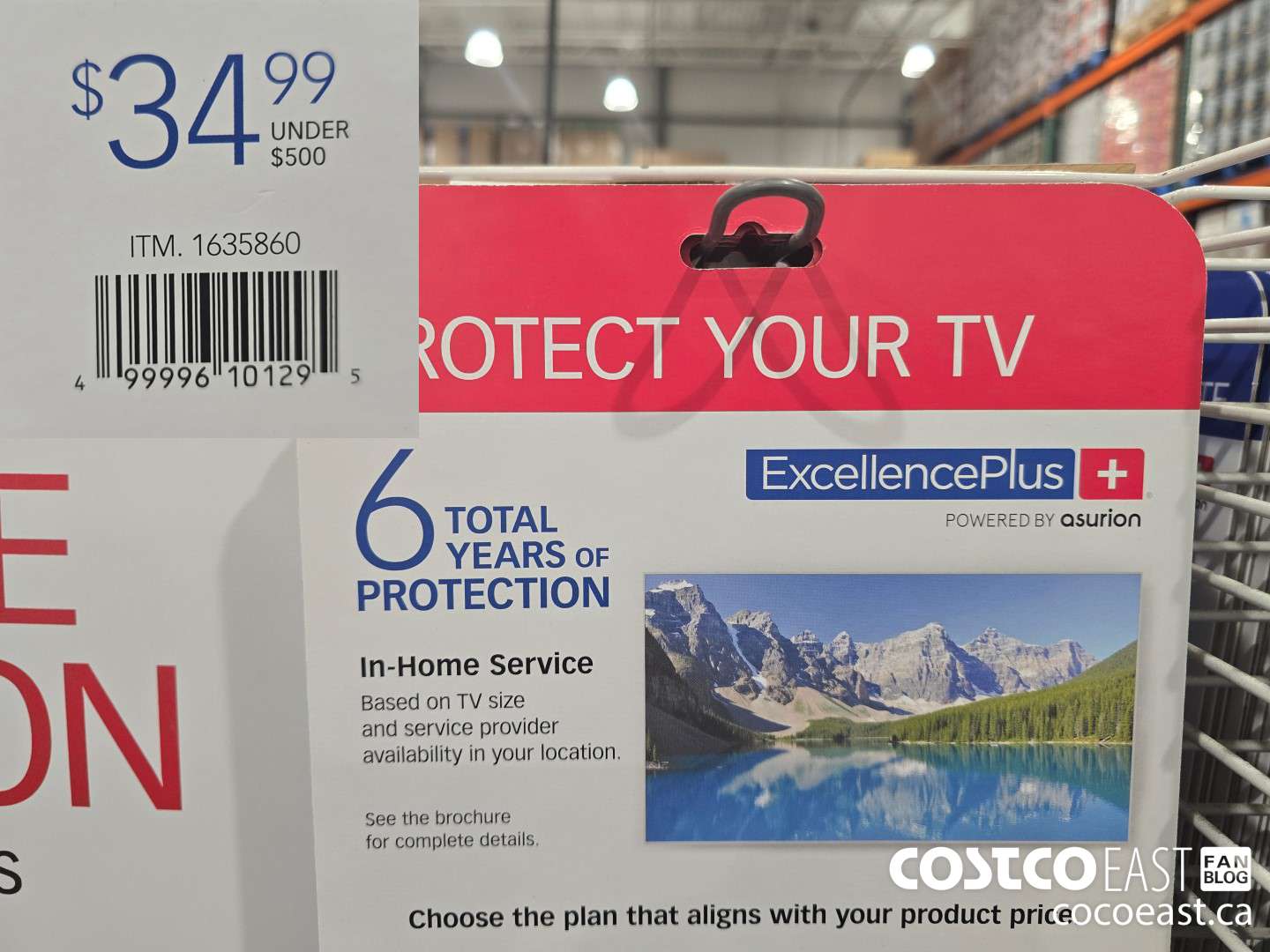 1635860 EXCELLENCE PLUS PROTECTION PLAN FOR TV'S UNDER $500.00 $34.99