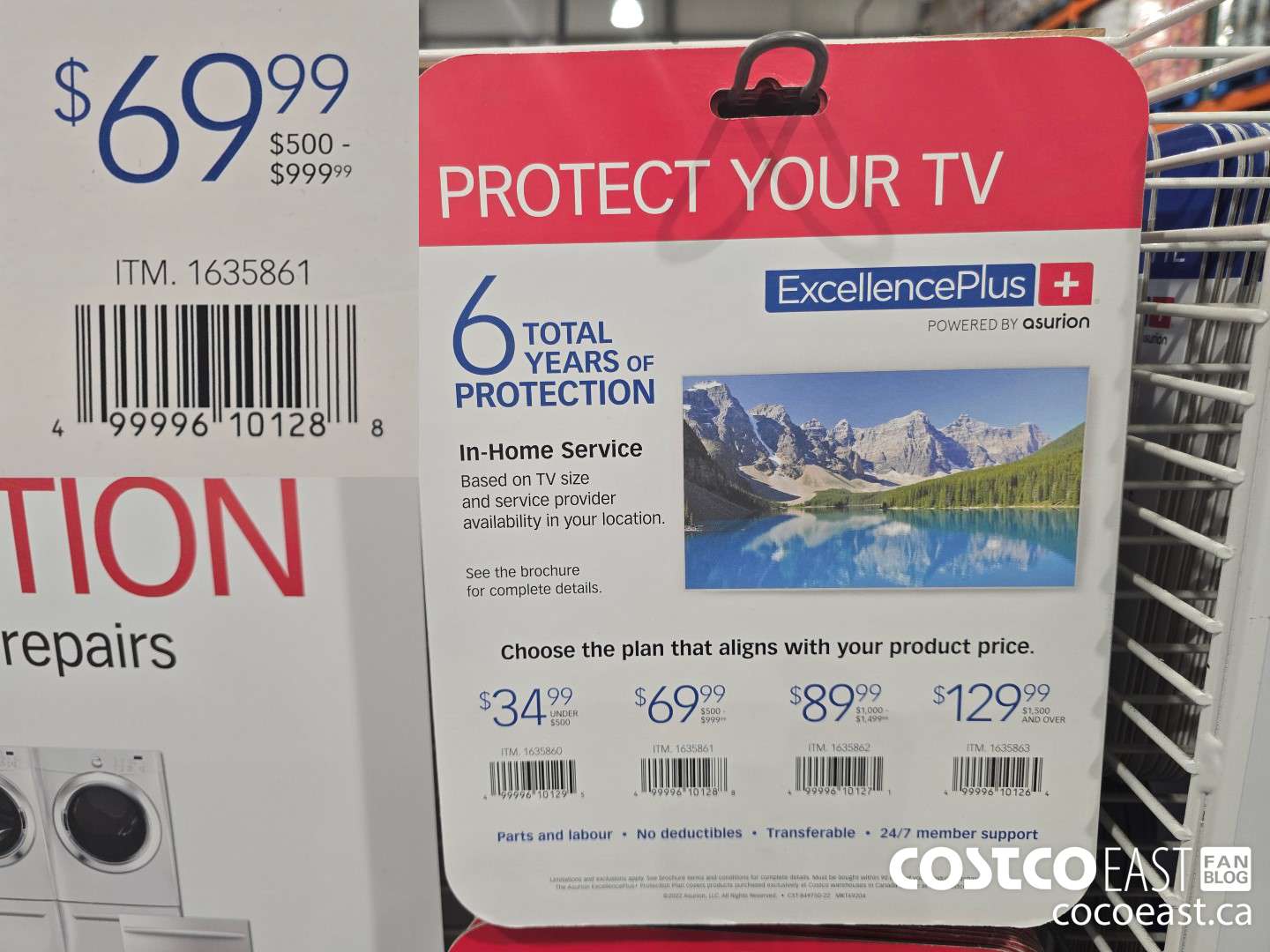 1635861 EXCELLENCE PLUS PROTECTION PLAN FOR TV'S UNDER $500.00 - $999.99 $69.99