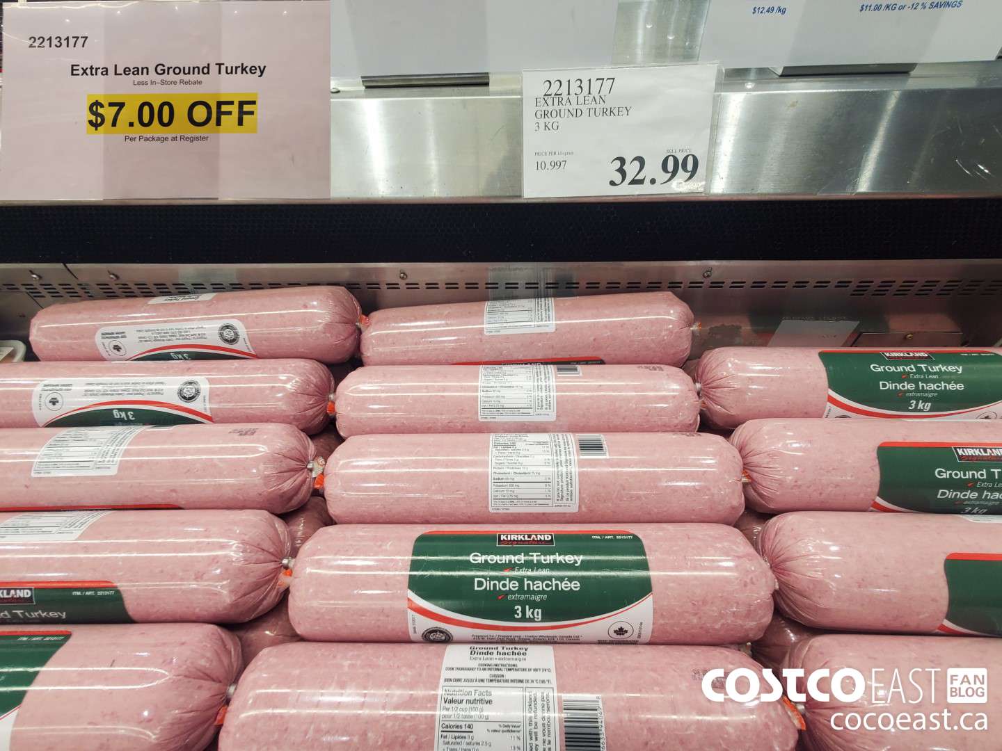 2213177 Extra Lean Ground Turkey DISCOUNT PER KILOGRAM ($7.00 INSTANT SAVINGS) $25.99
