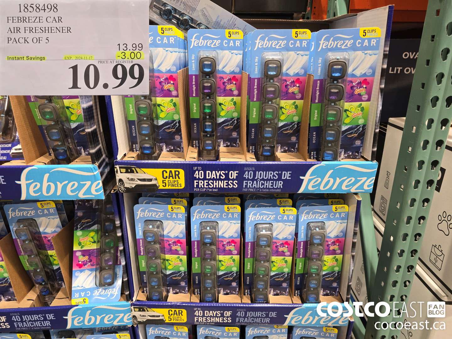 1858498 FEBREZE CAR AIR FRESHENER PACK OF 5 ($3.00 INSTANT SAVINGS EXPIRES ON 2024-11-17) $10.99