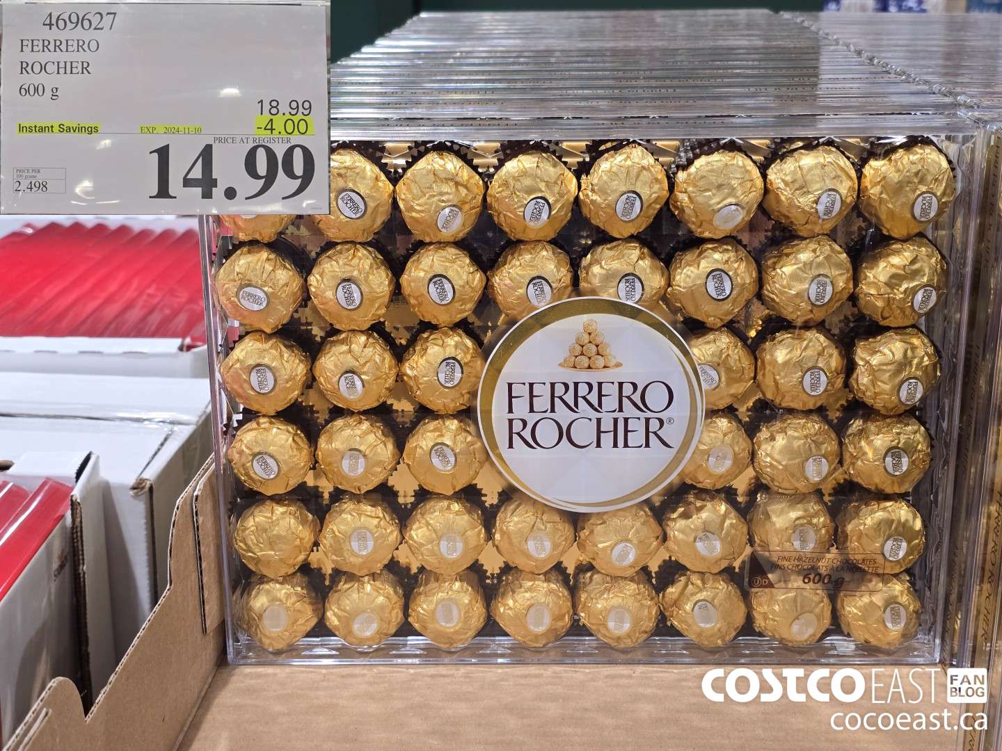 469627 FERRERO ROCHER T48 600 G ($4.00 INSTANT SAVINGS EXPIRES ON 2024-11-10) $14.99