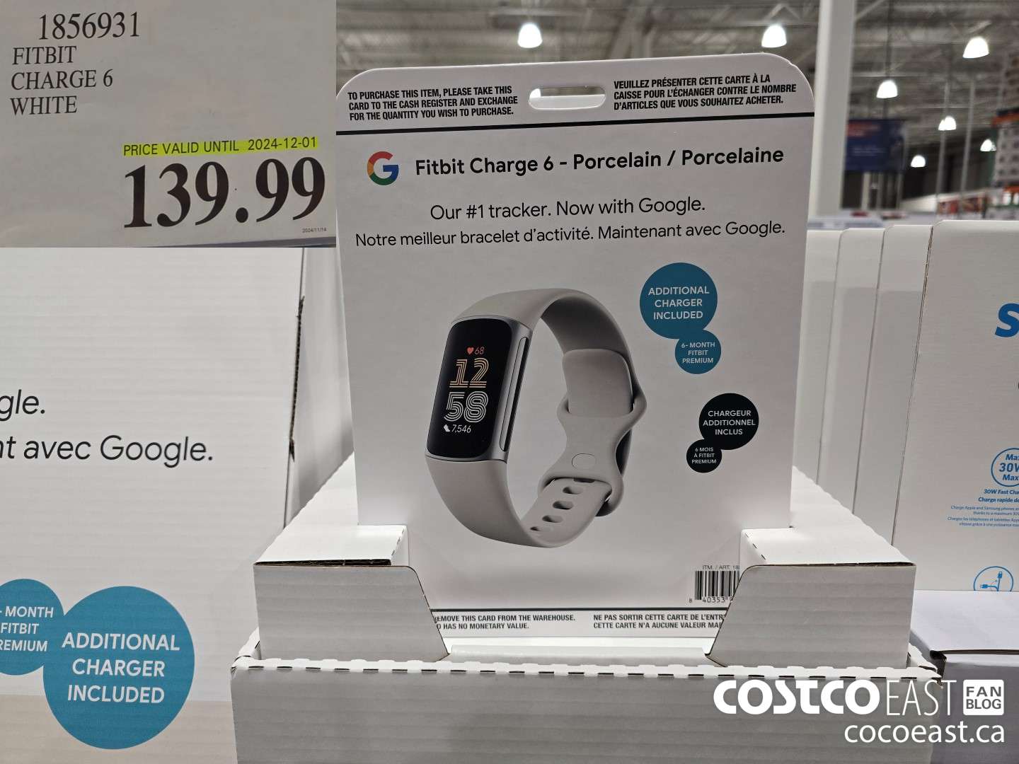 1856931 FITBIT CHARGE 6 WHITE $139.99