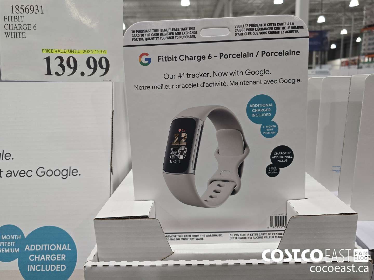 1856931 FITBIT CHARGE 6 WHITE $139.99