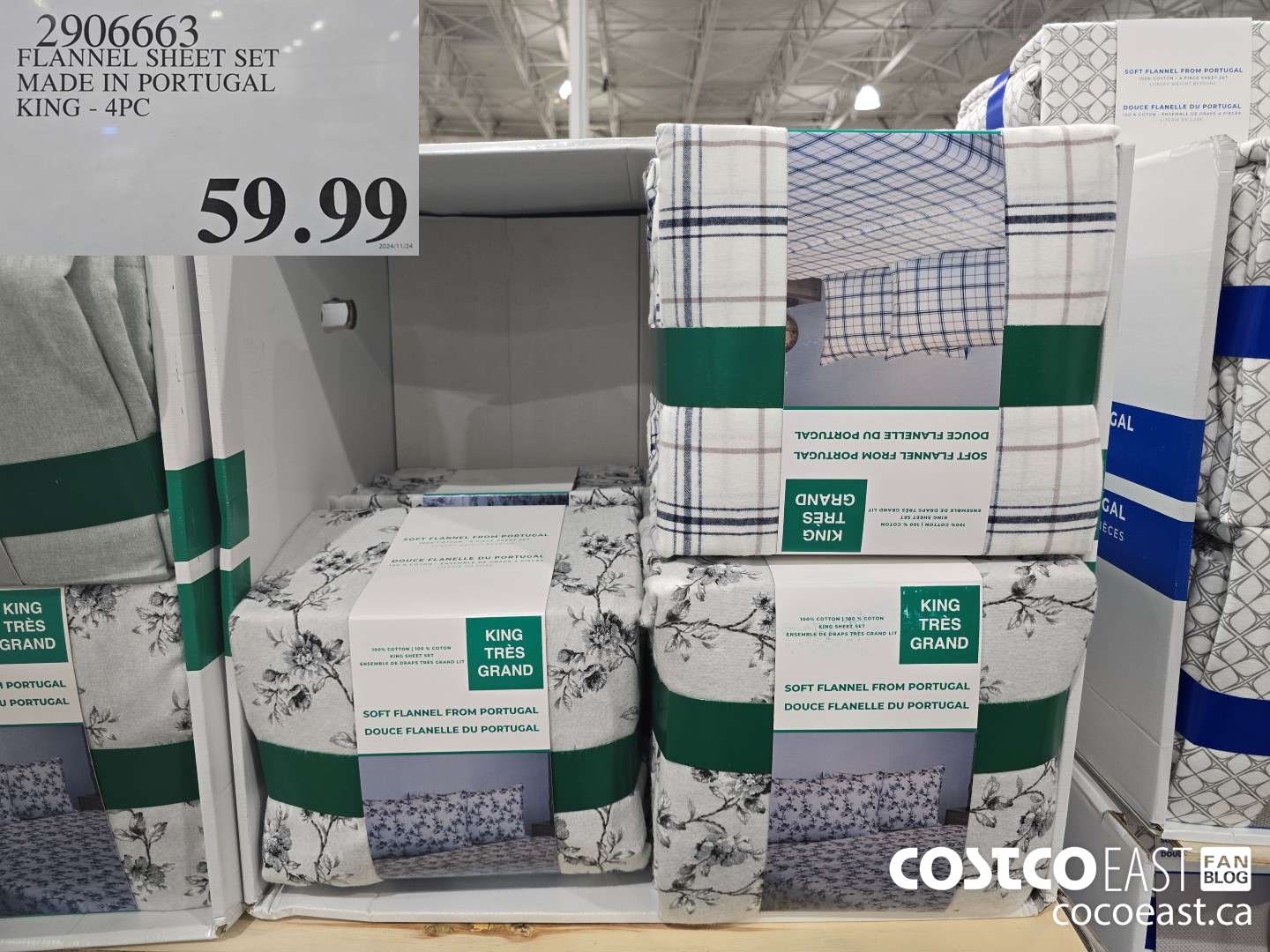 2906663 FLANNEL SHEET SET MADE IN PORTUGAL KING - 4PC $59.99