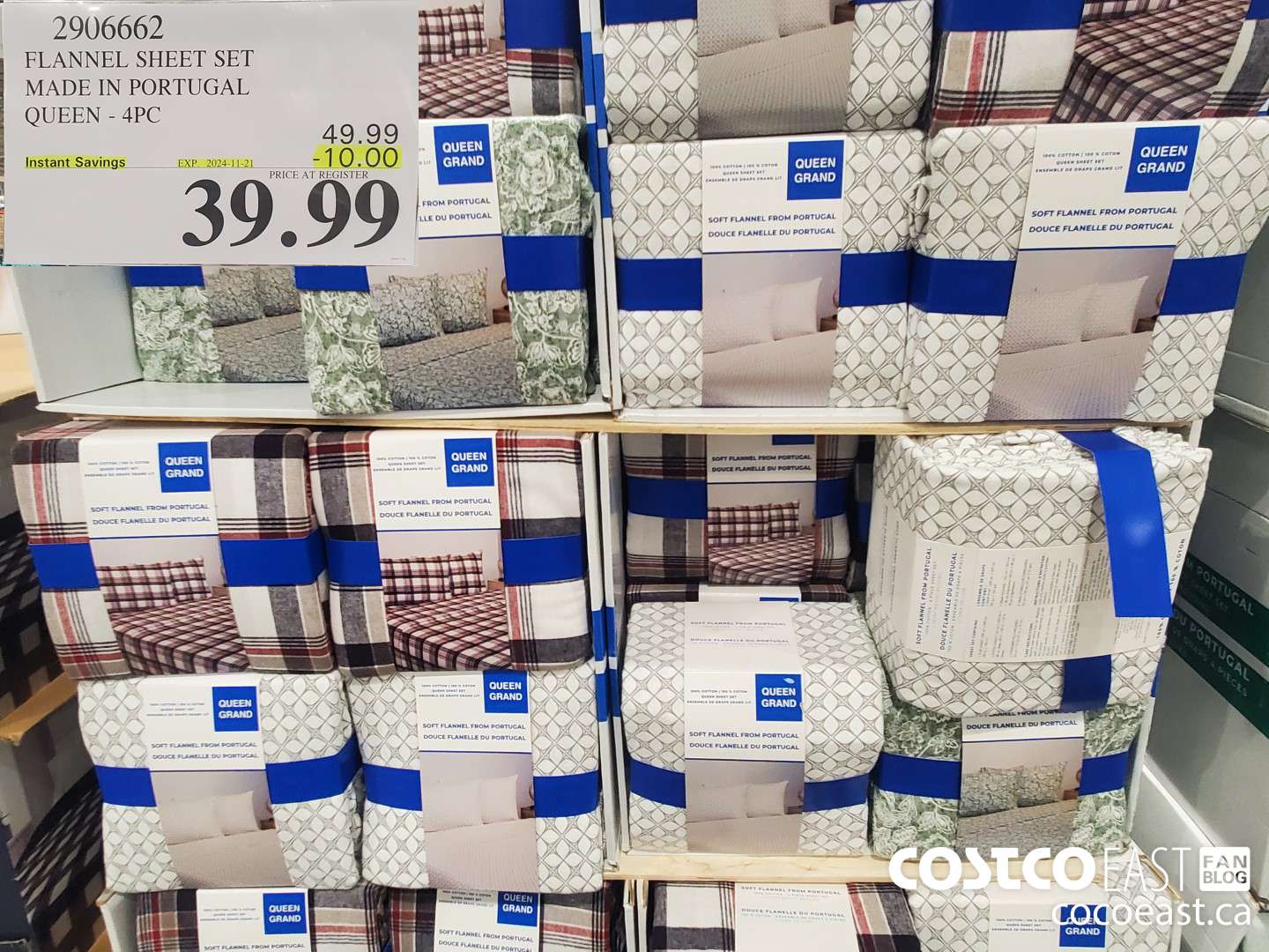 2906662 FLANNEL SHEET SET MADE IN PORTUGAL QUEEN - 4PC ($10.00 INSTANT SAVINGS EXPIRES ON 2024-11-21) $39.99