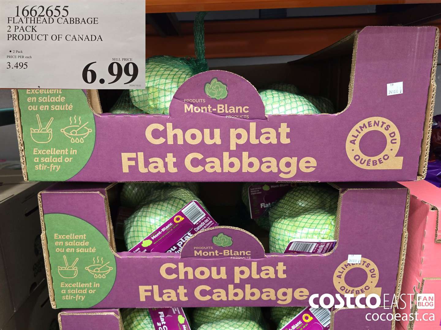 1662655 FLATHEAD CABBAGE 2 PACK PRODUCT OF CANADA $6.99