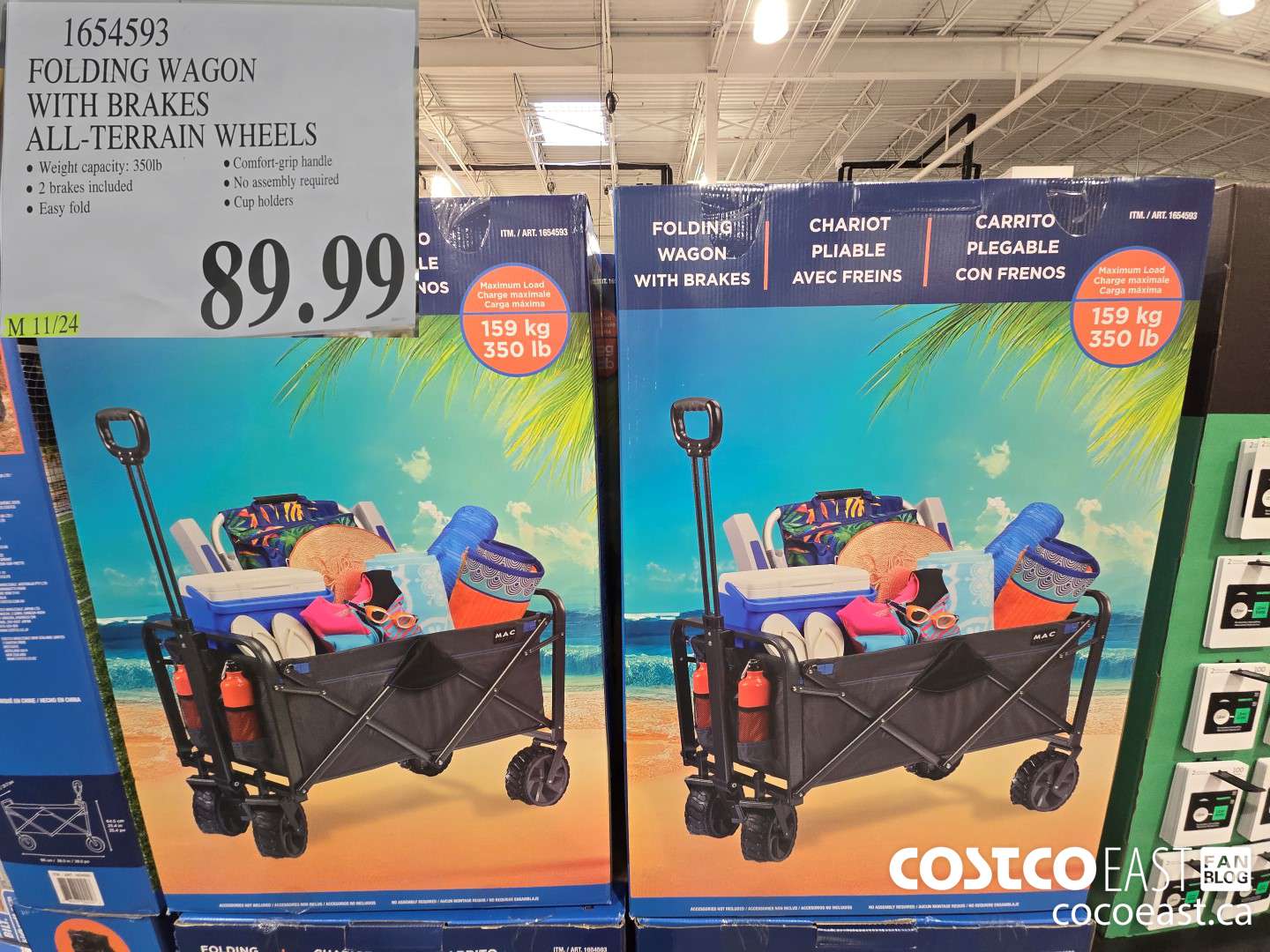 1654593 FOLDING WAGON WITH BRAKES ALL-TERRAIN WHEELS $89.99