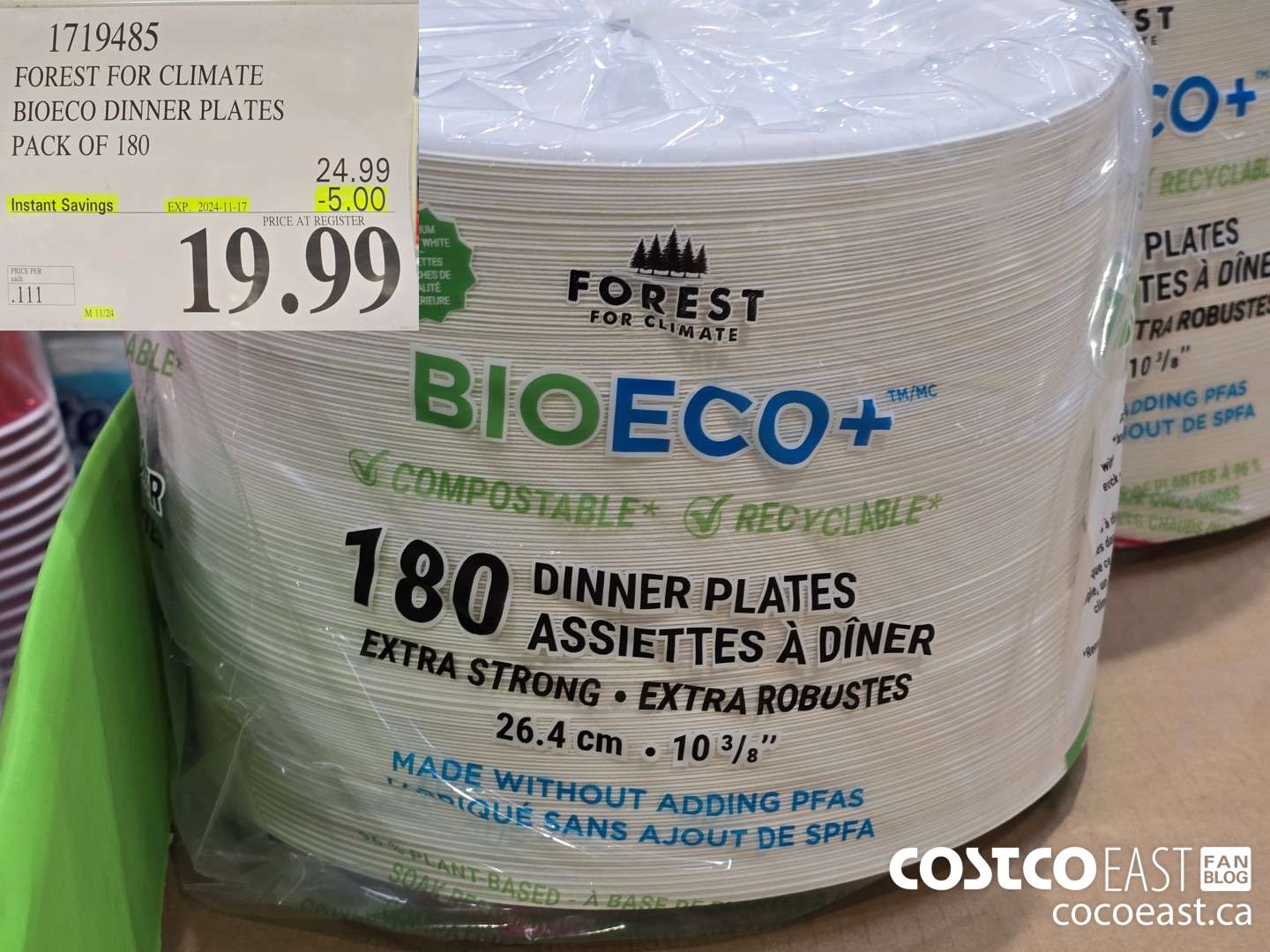 1719485 FOREST FOR CLIMATE BIOECO DINNER PLATES PACK OF 180 ($5.00 INSTANT SAVINGS EXPIRES ON 2024-11-17) $19.99