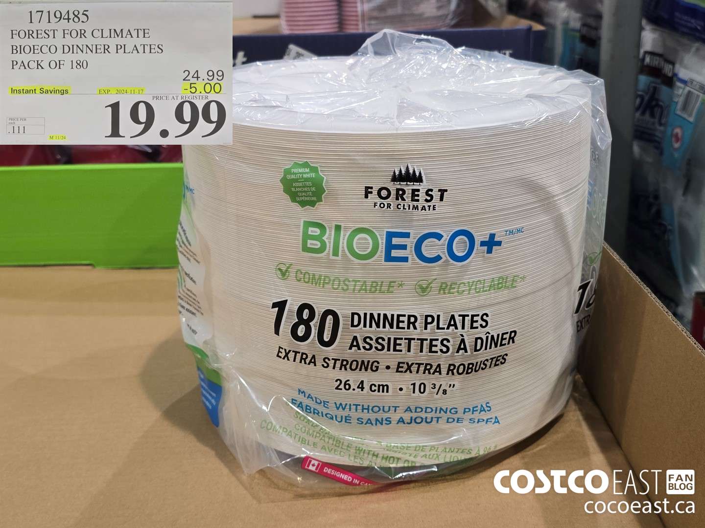 1719485 FOREST FOR CLIMATE BIOECO DINNER PLATES PACK OF 180 ($5.00 INSTANT SAVINGS EXPIRES ON 2024-11-17) $19.99