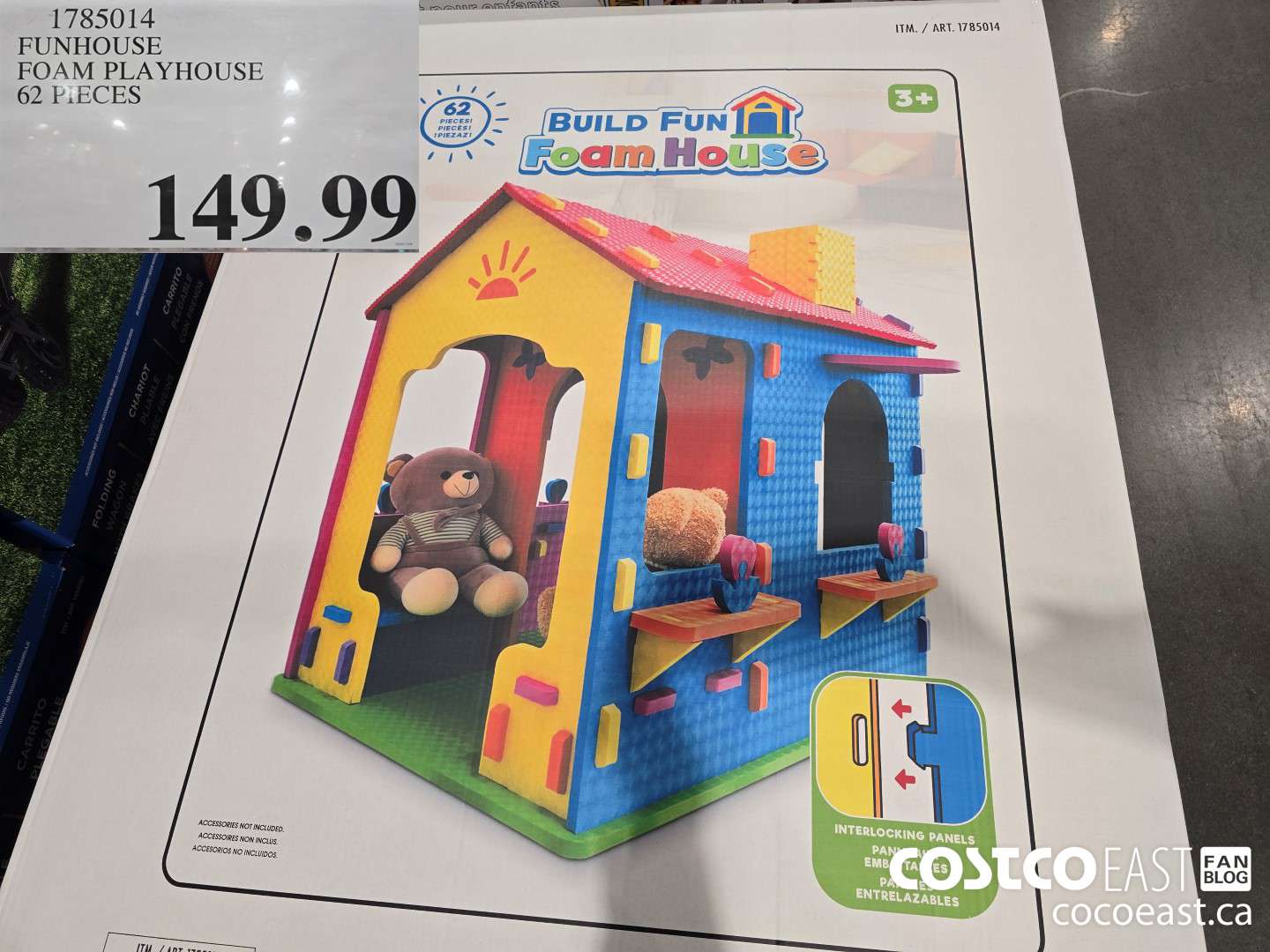 1785014 FUNHOUSE FOAM PLAYHOUSE 62 PIECES $149.99