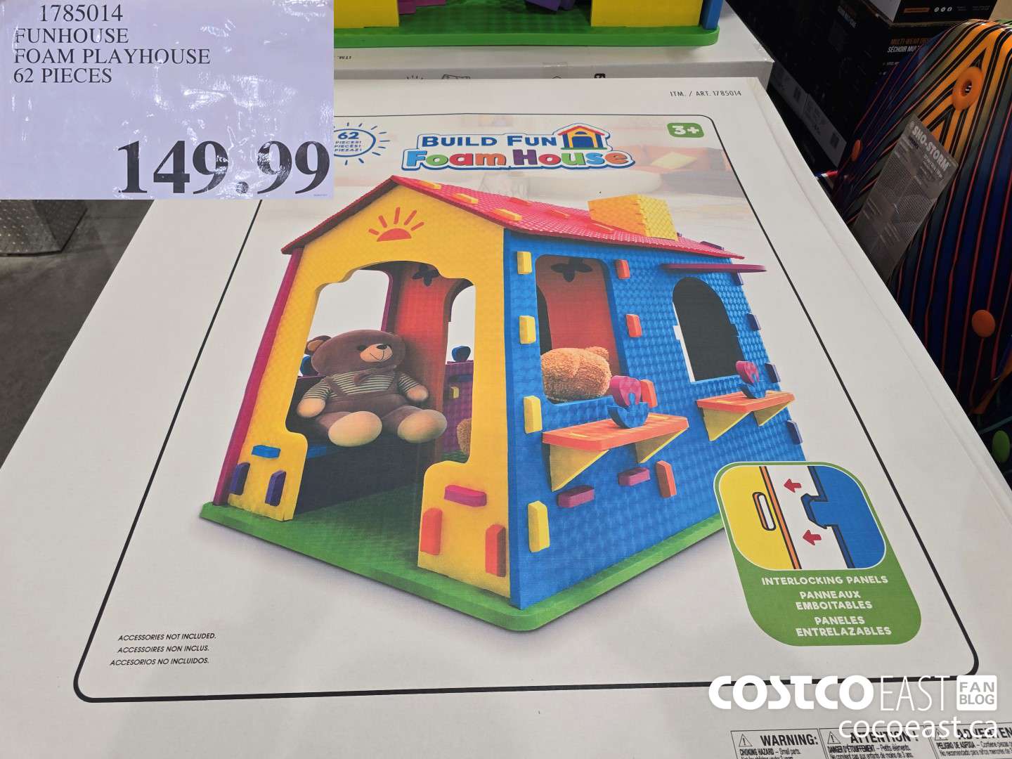 1785014 FUNHOUSE FOAM PLAYHOUSE 62 PIECES $149.99
