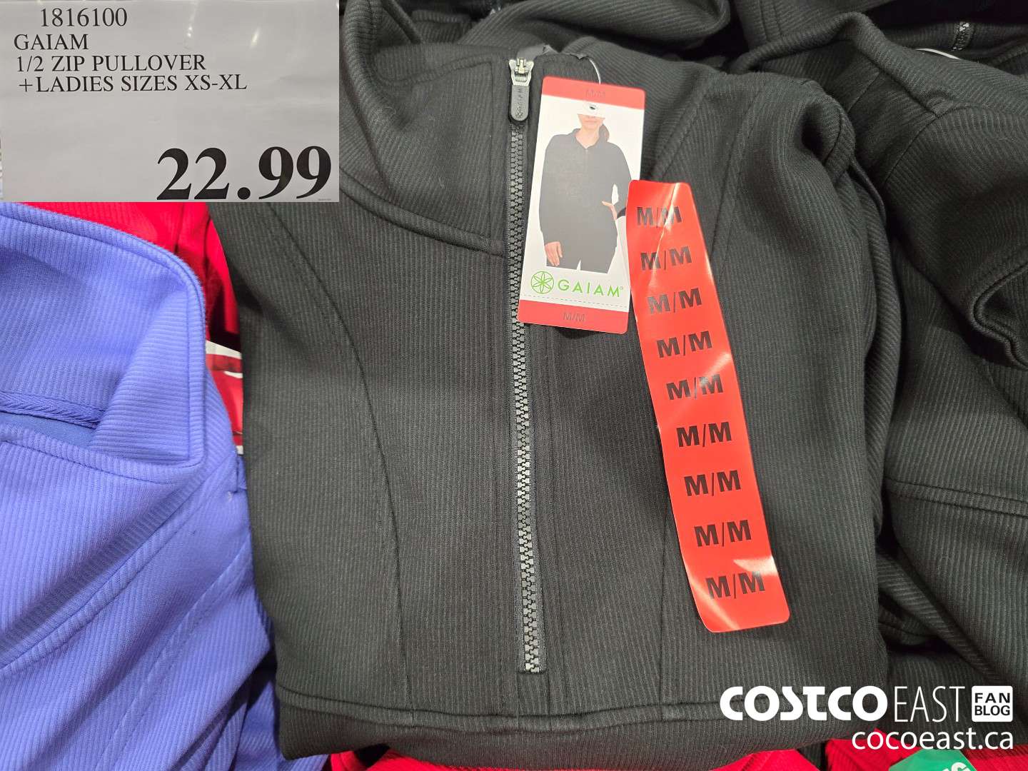 1816100 GAIAM 1/2 ZIP PULLOVER +LADIES SIZES XS-XL $22.99