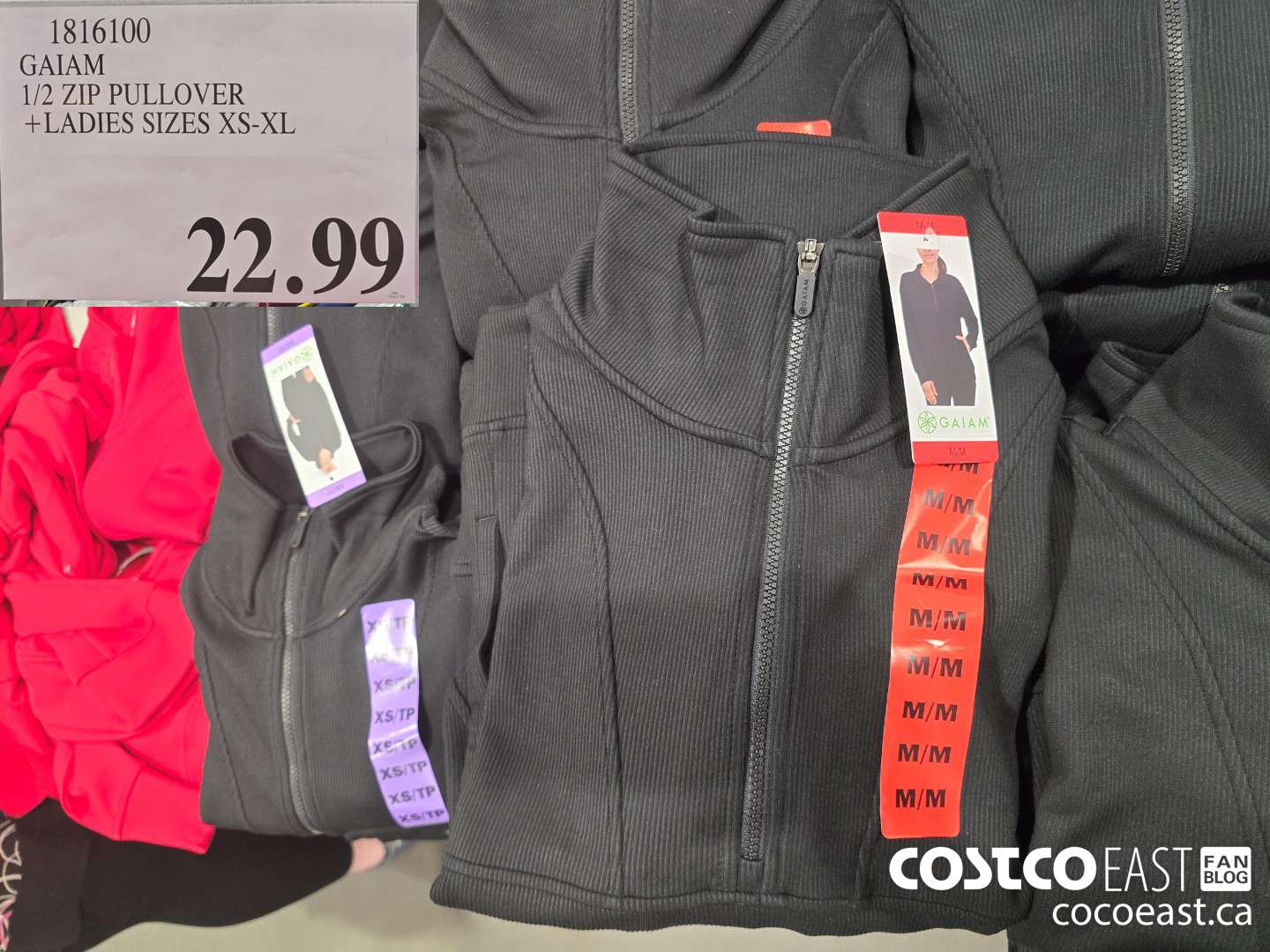 1816100 GAIAM 1/2 ZIP PULLOVER +LADIES SIZES XS-XL $22.99