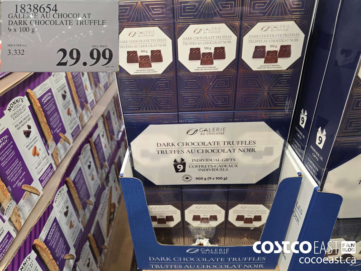 1838654 GALARIE AU CHOCOLAT DARK CHOCOLATE TRUFFLE 9 X 100 G $29.99