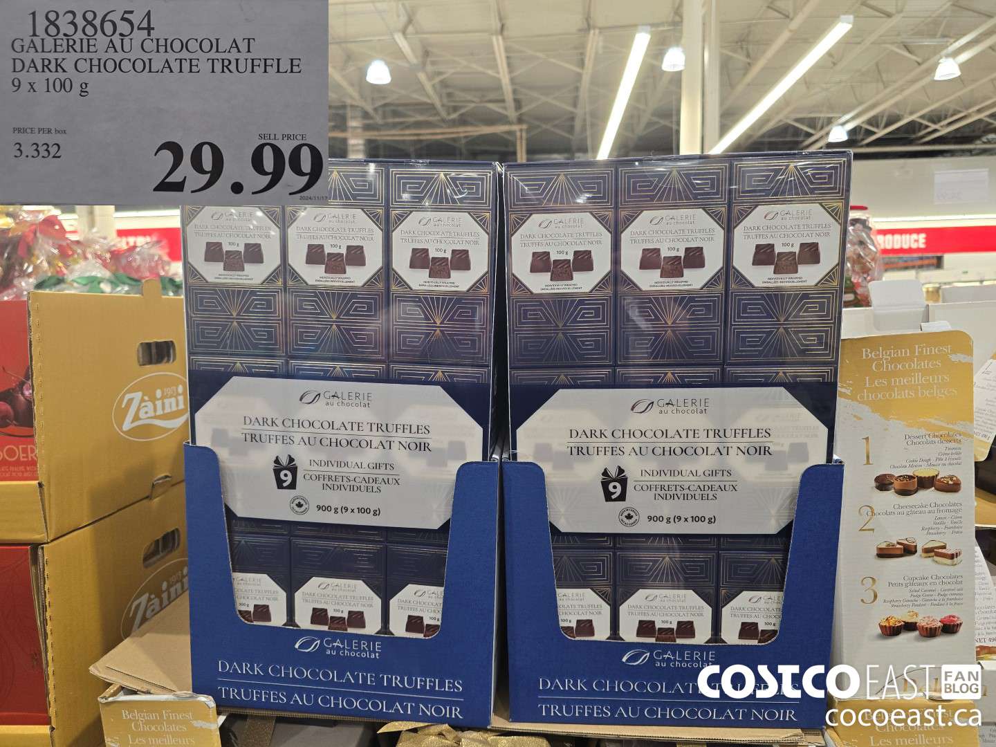 1838654 GALARIE AU CHOCOLAT DARK CHOCOLATE TRUFFLE 9 X 100 G $29.99