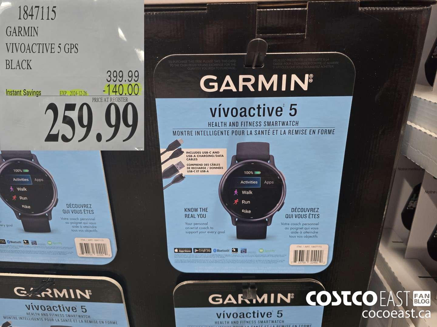 1847115 GARMIN VIVOACTIVE 5 GPS ($140.00 INSTANT SAVINGS EXPIRES ON 2024-12-26) $259.99