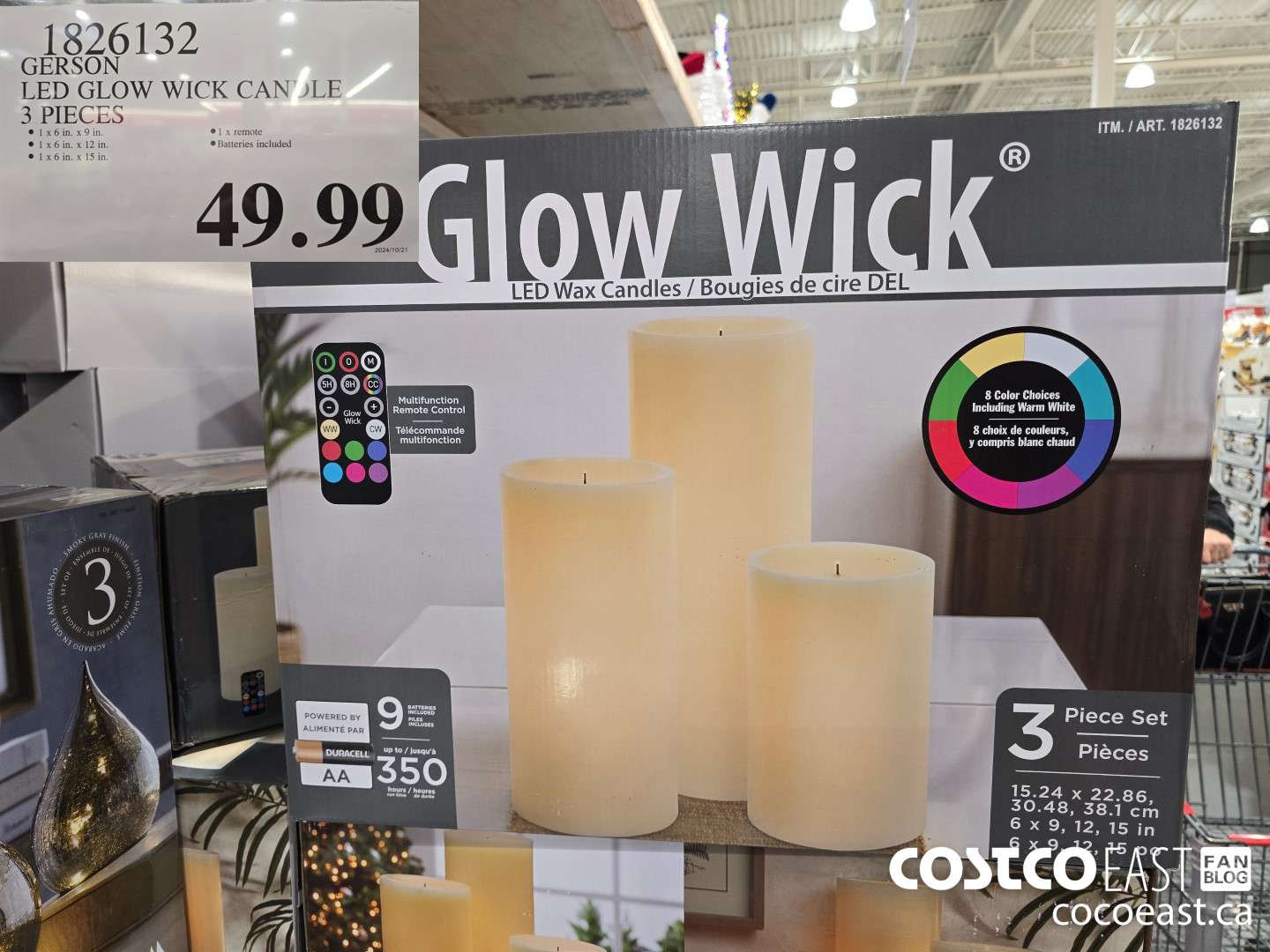 1826132 GERSON LED GLOW WICK CANDLE 3 PIECES ($10.00 INSTANT SAVINGS EXPIRES ON 2024-10-13) $49.99