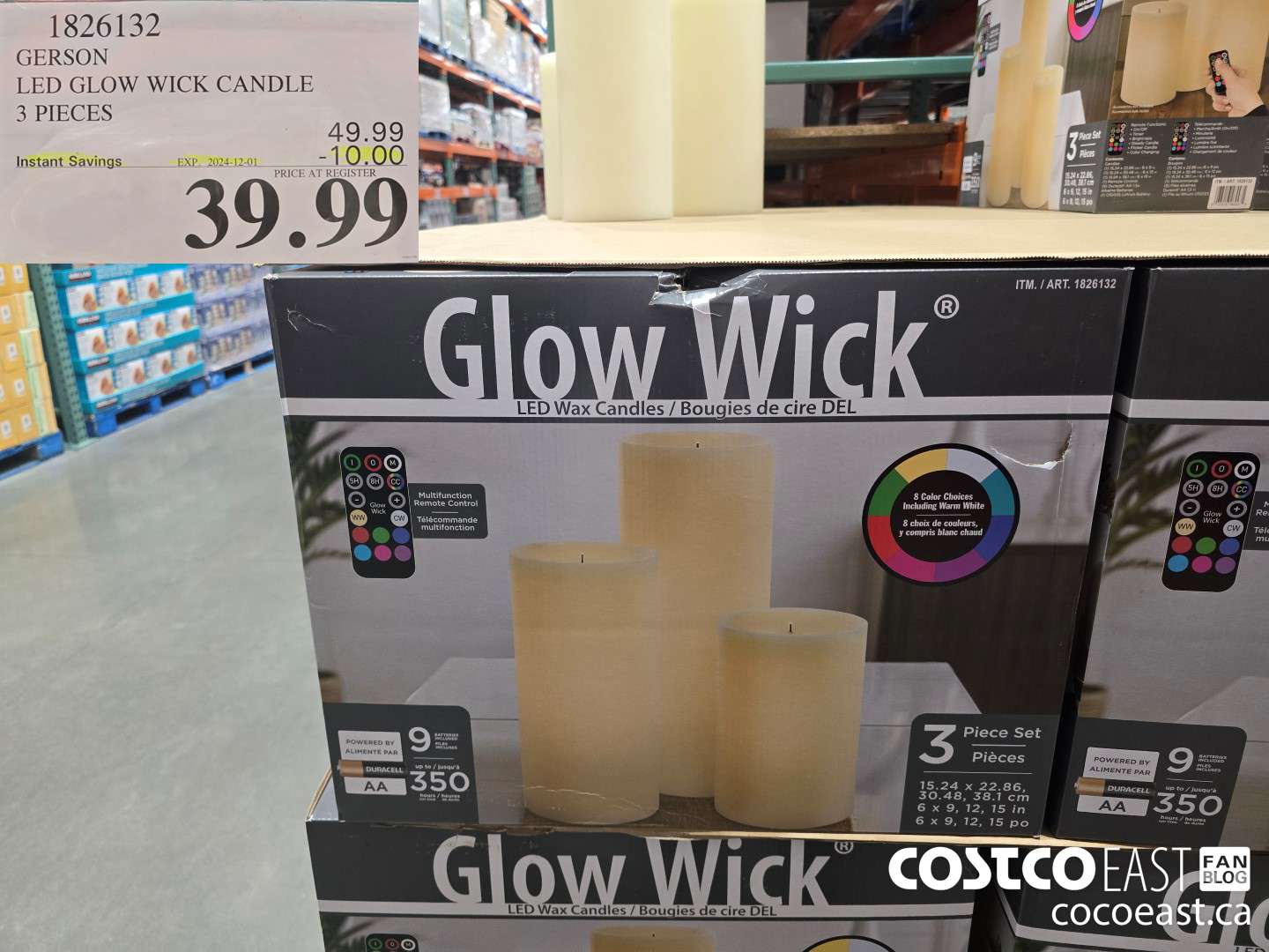 1826132 GERSON LED GLOW WICK CANDLE 3 PIECES ($10.00 INSTANT SAVINGS EXPIRES ON 2024-12-01) $39.99