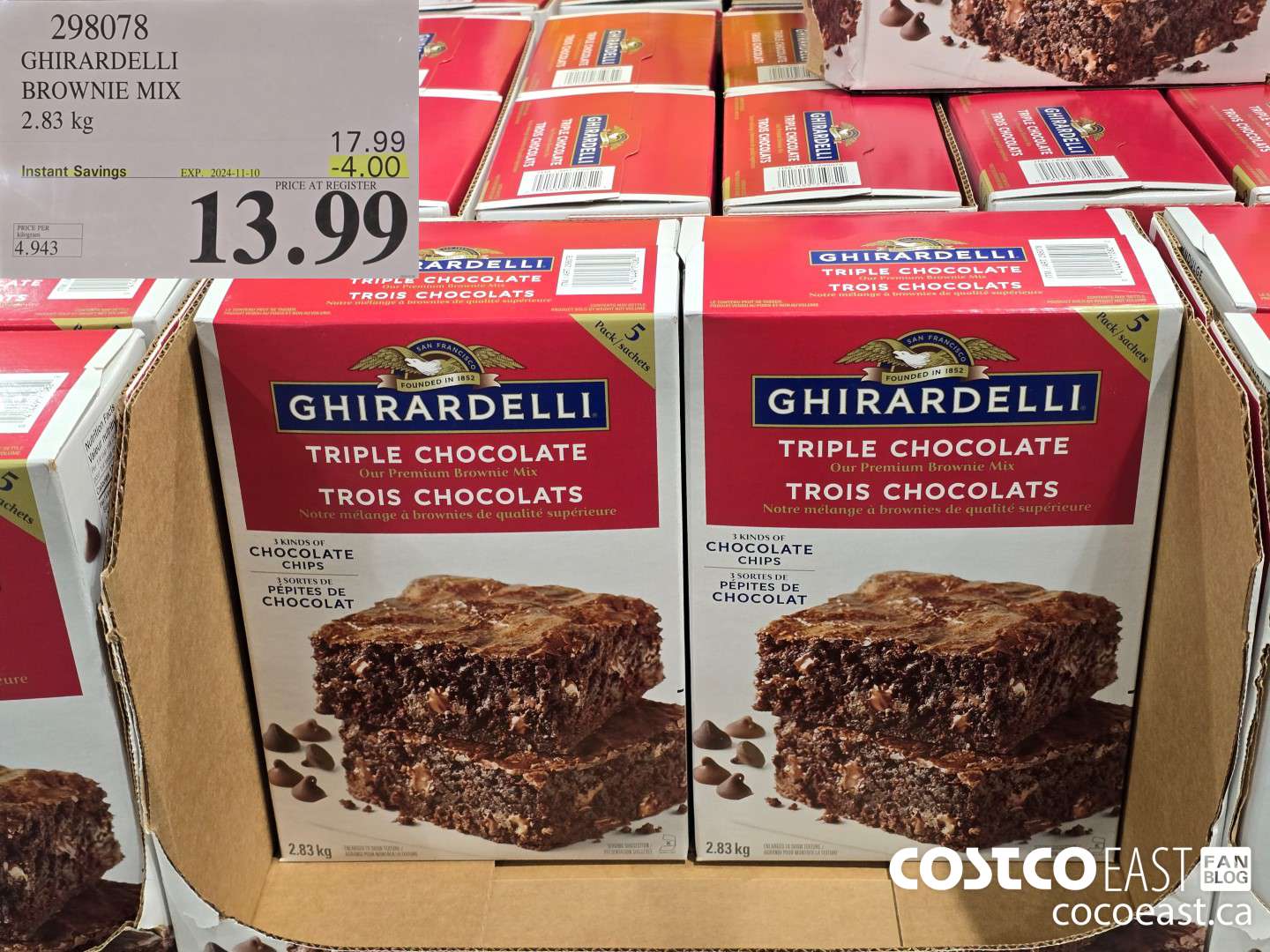 298078 GHIRARDELLI BROWNIE MIX 2.83 KG ($4.00 INSTANT SAVINGS EXPIRES ON 2024-11-10) $13.99