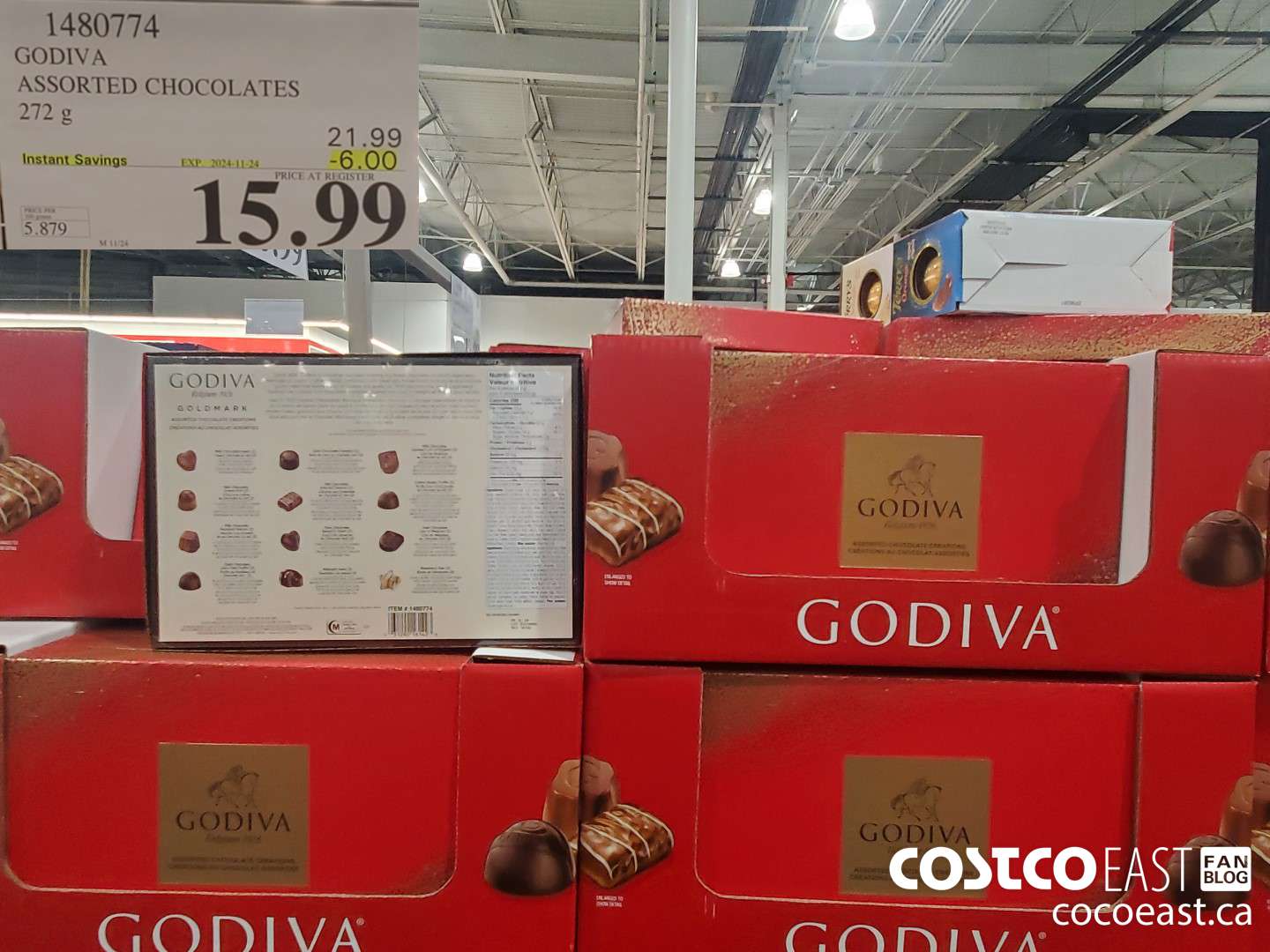 1480774 GODIVA ASSORTED CHOCOLATES 320 G ($6.00 INSTANT SAVINGS EXPIRES ON 2024-11-24) $15.99
