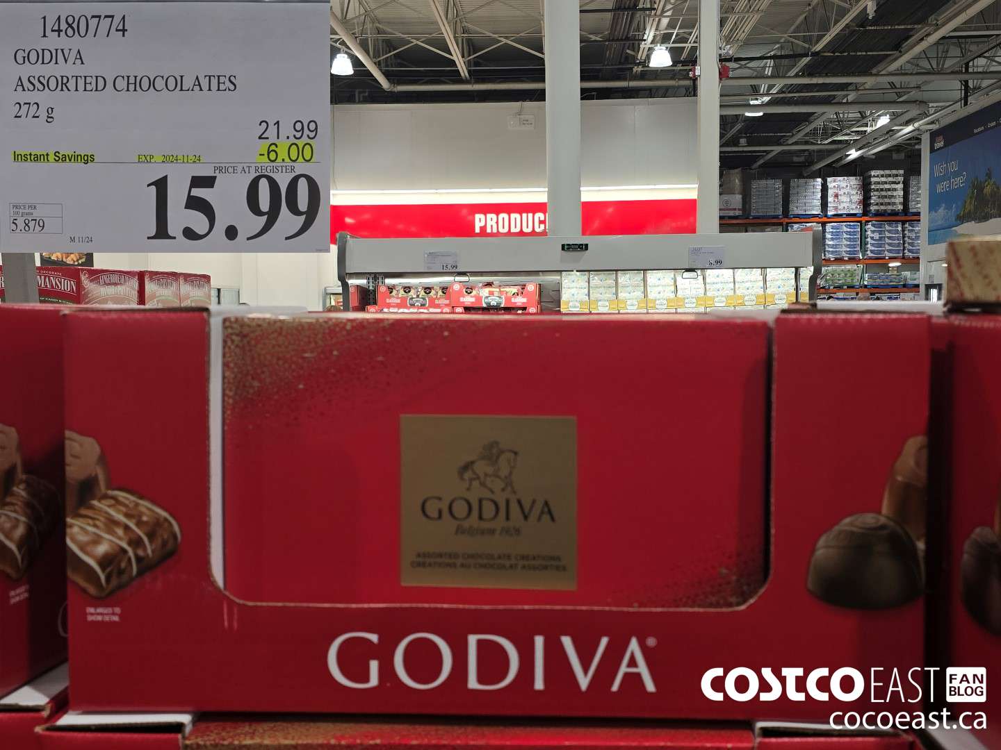 1480774 GODIVA ASSORTED CHOCOLATES 320 G ($6.00 INSTANT SAVINGS EXPIRES ON 2024-11-24) $15.99