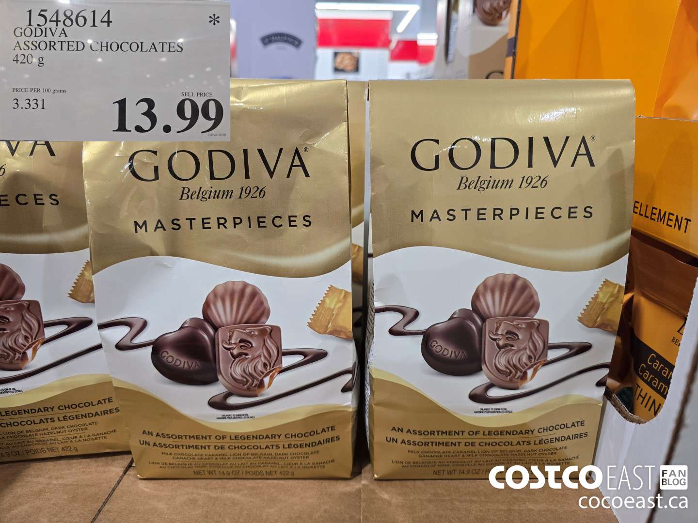 1548614 GODIVA ASSORTED CHOCOLATES 420 G $13.99