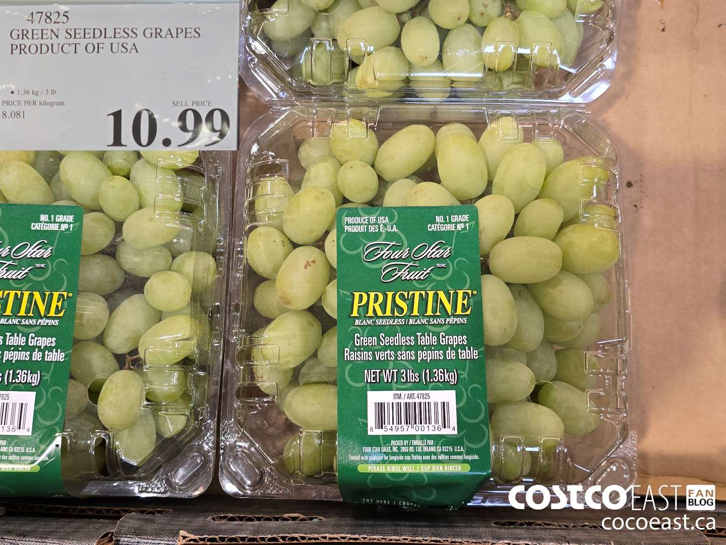 47825 GREEN SEEDLESS GRAPES PRODUCT OF USA $10.99
