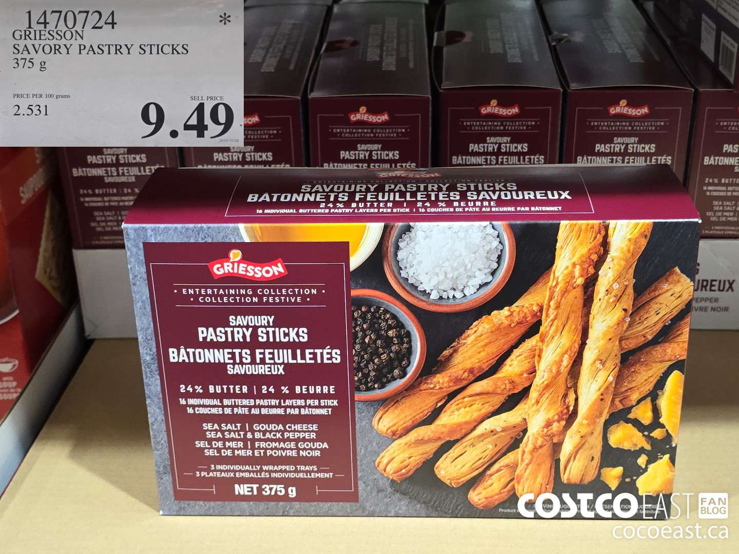 1470724 GRIESSON SAVORY PASTRY STICKS 375 G $9.49