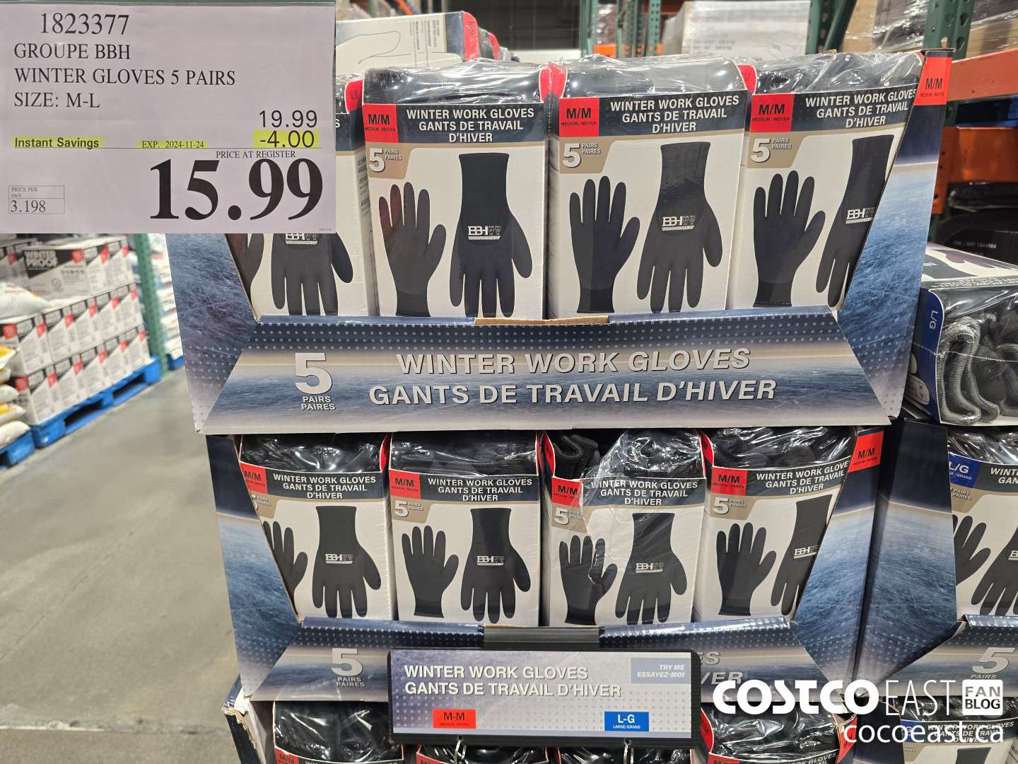 1823377 GROUPE BBH WINTER GLOVES 5 PAIRS SIZE: M-L ($4.00 INSTANT SAVINGS EXPIRES ON 2024-11-24) $15.99