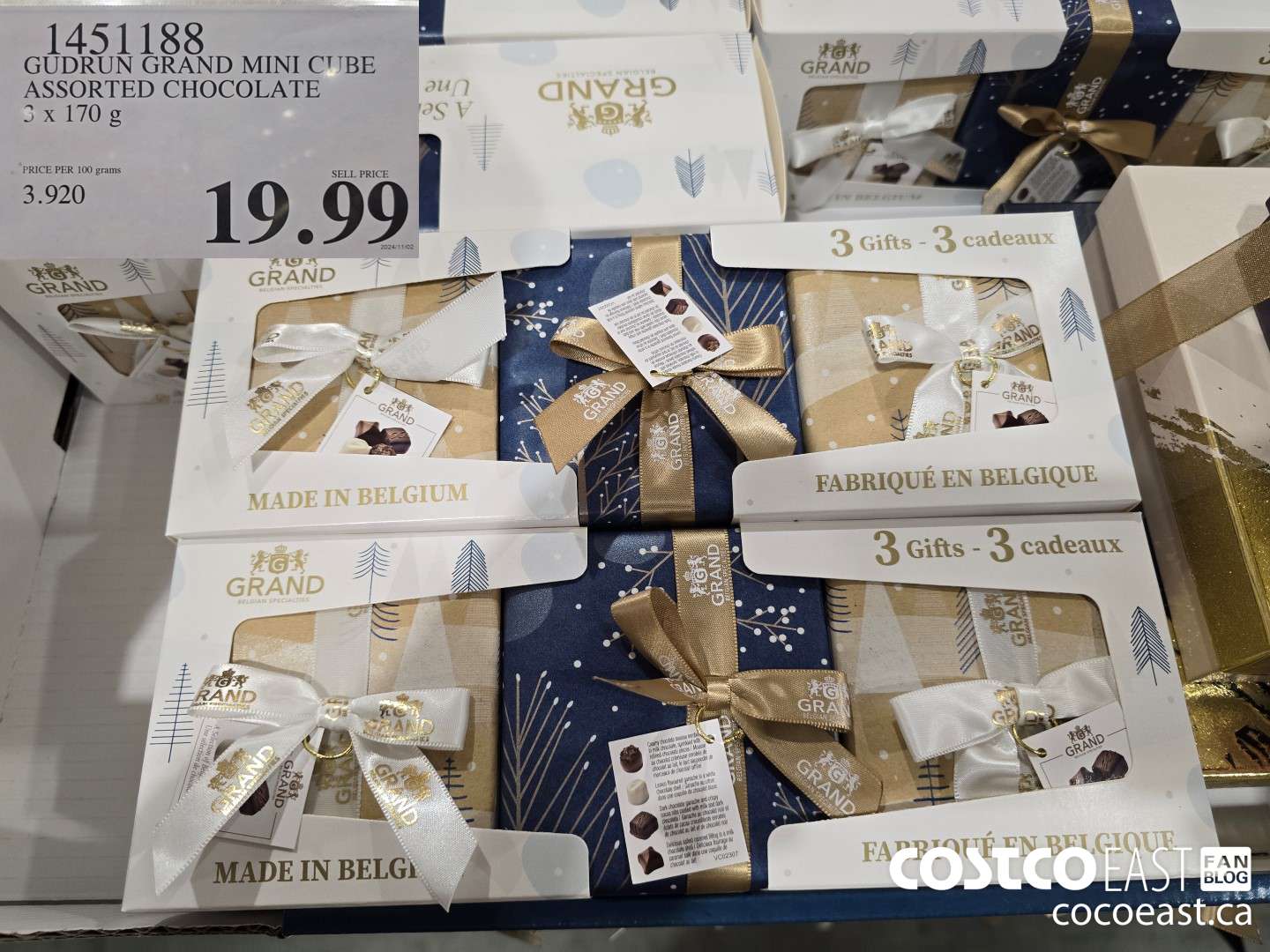 1451188 GUDRUN GRAND MINI CUBE ASSORTED CHOCOLATE 3 X 170G $19.99