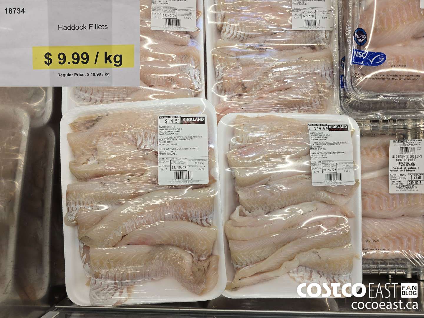 18734 HADDOCK FILLETS **DISCOUNT PER KG** ($10.00 INSTANT SAVINGS)