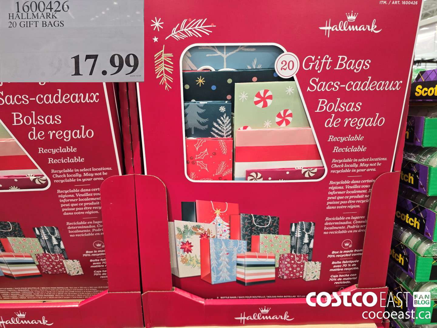 1600426 HALLMARK 20 GIFT BAGS $17.99