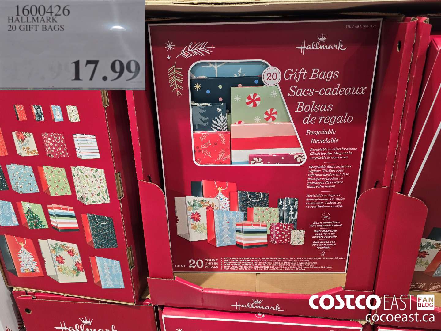 1600426 HALLMARK 20 GIFT BAGS $17.99