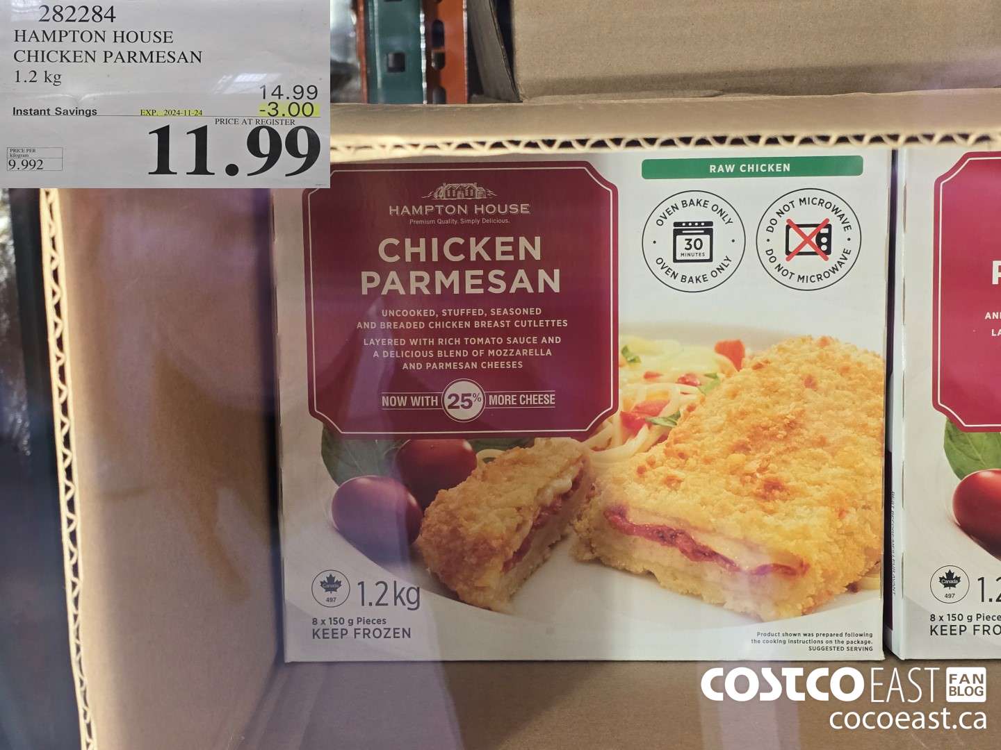 282284 HAMPTON HOUSE CHICKEN PARMESAN 1.2 kg ($3.00 INSTANT SAVINGS EXPIRES ON 2024-11-24) $11.99