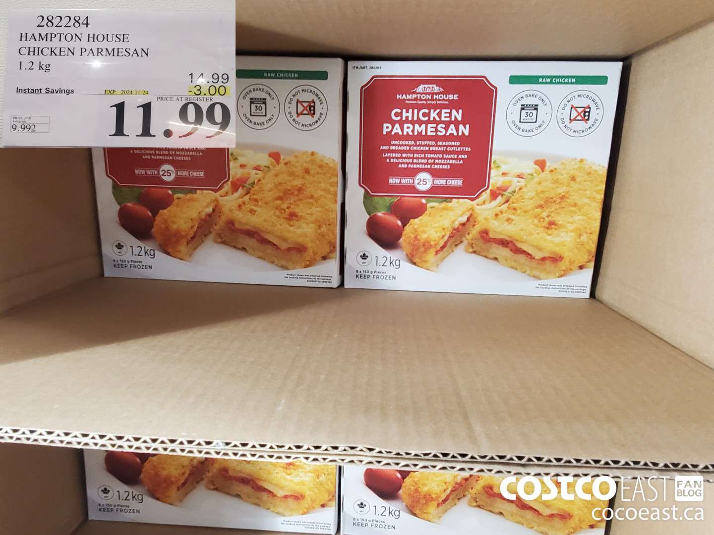 282284 HAMPTON HOUSE CHICKEN PARMESAN 1.2 kg ($3.00 INSTANT SAVINGS EXPIRES ON 2024-11-24) $11.99