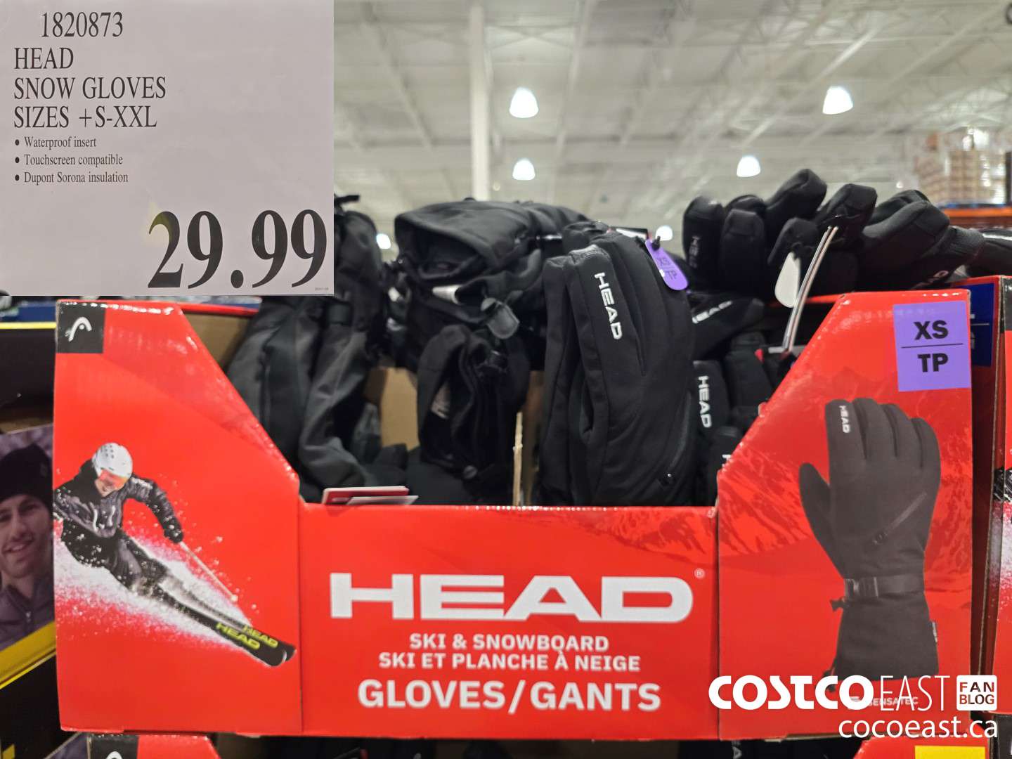 1820873 HEAD SNOW GLOVES SIZES + S-XXL $29.99
