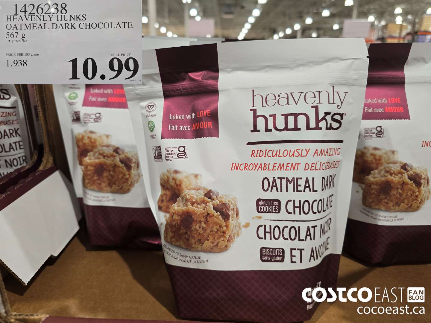 1426238 HEAVENLY HUNKS OATMEAL DARK CHOCOLATE 567 g $10.99